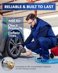 GERCHWAY swivel air chuck 360 seals tightly for a secure valve connection.