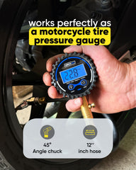 GERCHWAY motorcycle-compatible tire gauge for versatile maintenance.