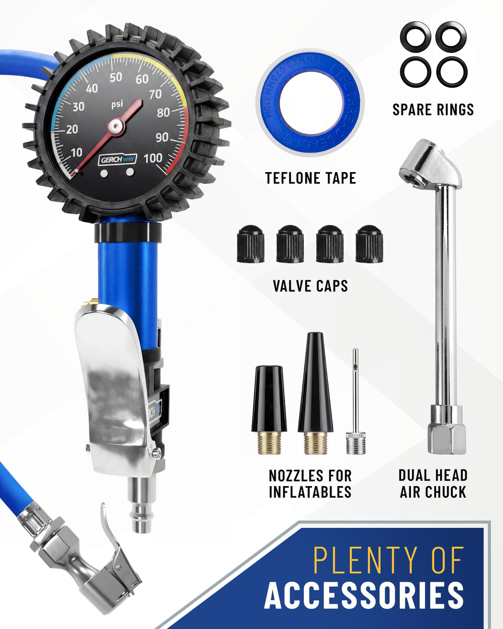 GERCHWAY versatile nozzle compatibility with removable chuck.