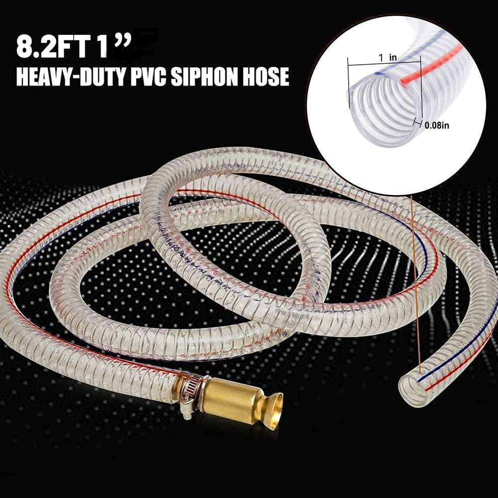 Gerguirry siphon hose built-in spring prevents kinks during transfer.