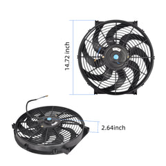 GESEXI 14 Inch Slim Fan black 14-diameter for universal compatibility.