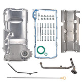 GESEXI LSX swap aluminum oil pan viewed from side, sturdy construction