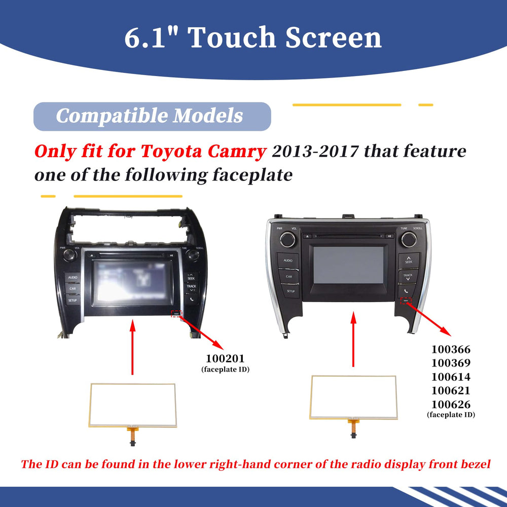 Getfarway 12-pin digitizer for Camry interface, enables smooth swipes and quick access.