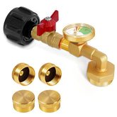 Getoolet propane refill elbow adapter ready for fast, tool-free connections