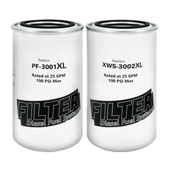 Gewxgzo XWS-3002XL water separator close-up showing 2 micron filtration for clean diesel