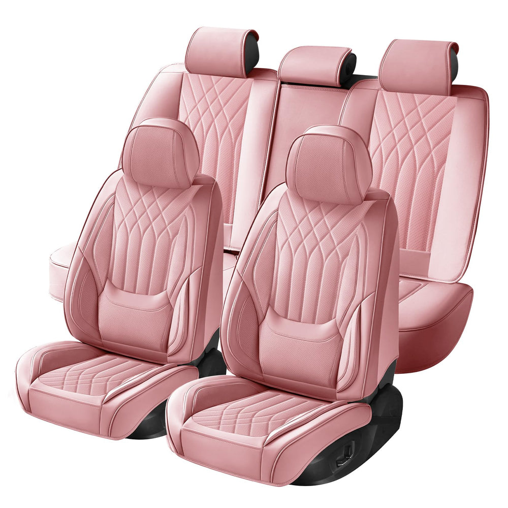GEZHOUBA Pink front seat cover adds refined luxury to the cabin.
