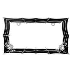GG Grand General 60468 chrome spider web license frame with two holes for secure mounting.