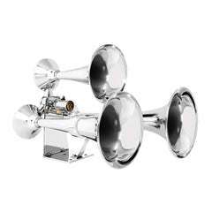 GG Grand General 69991 chrome train horn with triple brass trumpets for powerful sound