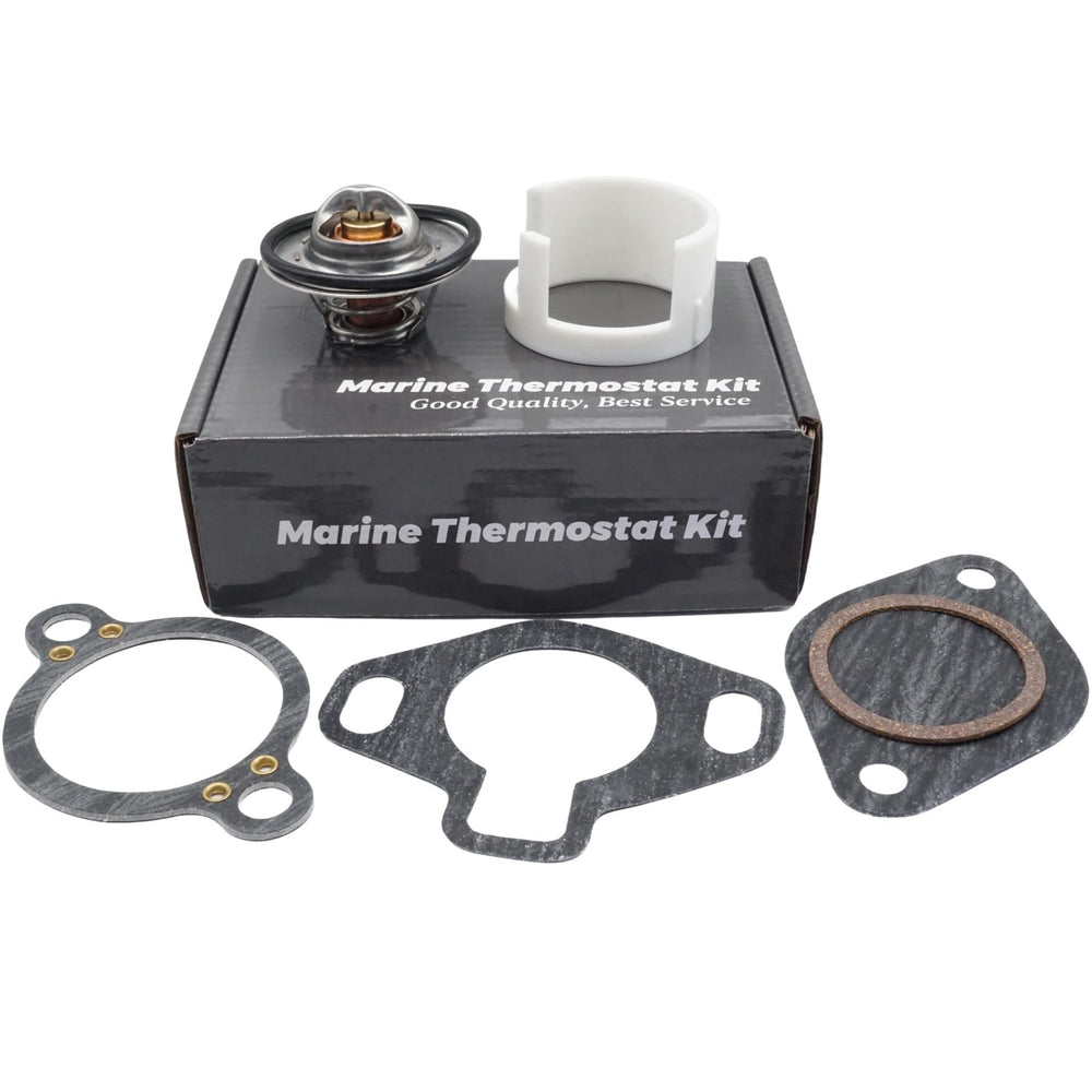 GHmarine Mercruiser thermostat kit components laid out for easy maintenance
