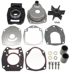 GHmarine water pump impeller kit contents laid out for Mercury Marine engines