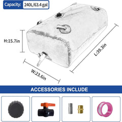 GHOSOONE 240 L water bladder expanded size ready for outdoor use.