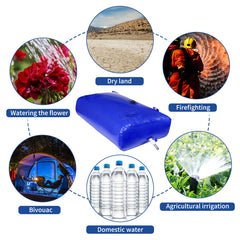 GHOSOONE 240 L water bladder used for rainwater collection.