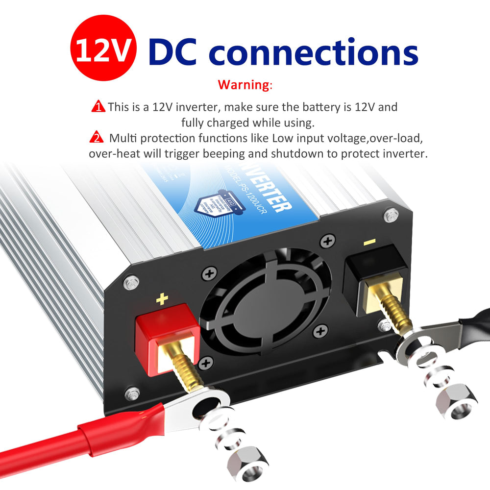 Giandel inverter two AC outlets for convenient 120V power