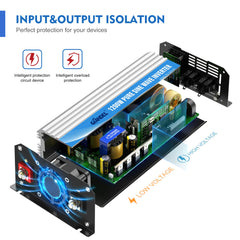 Giandel inverter front and side views show durable aluminum housing