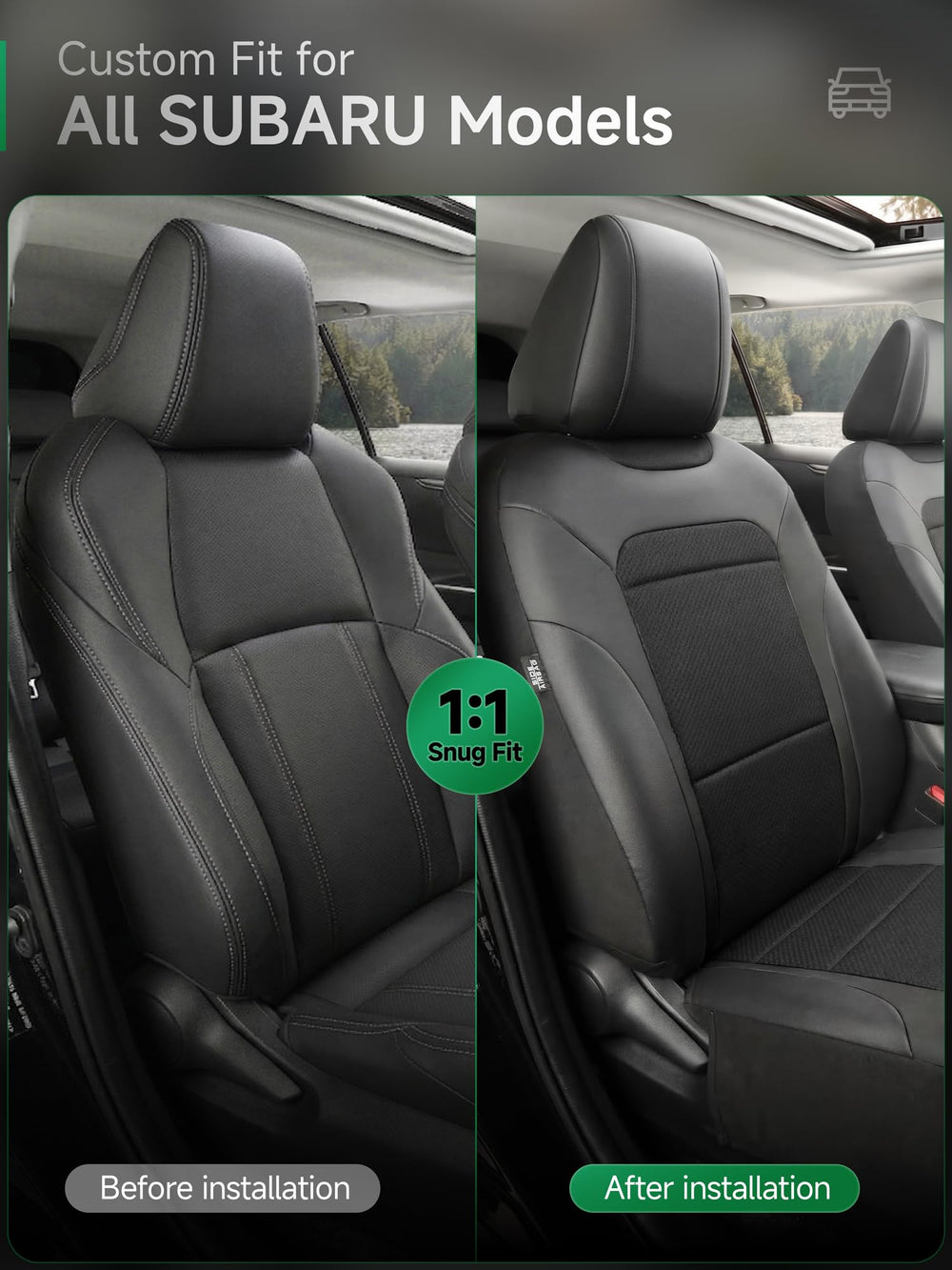 GIANT PANDA back seat cover offers breathable fabric and easy cleaning.