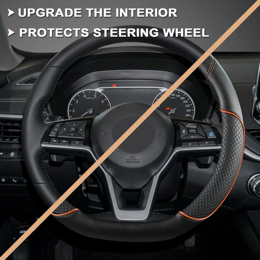 GIANT PANDA D Shape wheel cover easy-installation guide shows quick fit.