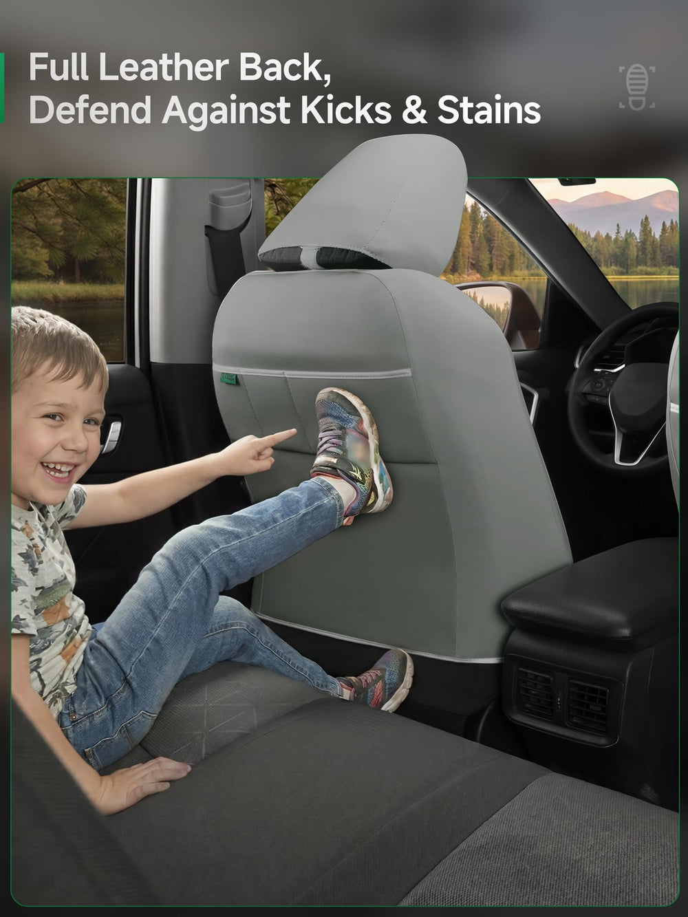 GIANT PANDA Ford crew cab fit keeps covers aligned across seats.