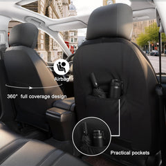 GIANT PANDA front seat cover elastic wrap back for snug fit
