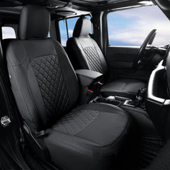 GIANT PANDA front seat cover in faux leather for Wrangler JL, snug and protective