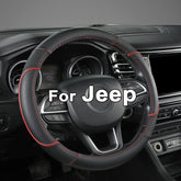 GIANT PANDA steering wheel cover with custom fit for Jeep Wrangler, enhances grip.