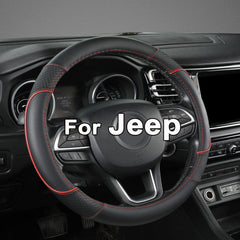 GIANT PANDA steering wheel cover with custom fit for Jeep Wrangler, enhances grip.