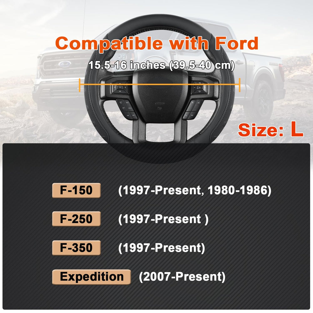 GIANT PANDA steering wheel cover for Ford F-350 adds secure grip and style.