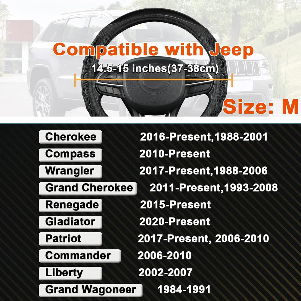 GIANT PANDA steering wheel cover for Cherokee adds stylish finish and durable wear resistance