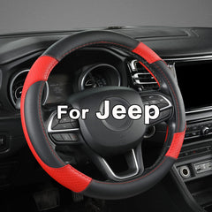 GIANT PANDA steering wheel cover on Jeep Wrangler—front view showing fit and style
