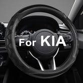 GIANT PANDA Kia Soul steering wheel cover, 3D honeycomb black, improves grip and comfort.