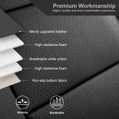 GIANT PANDA stitching-matched interior design improves Mustang's refined appearance.
