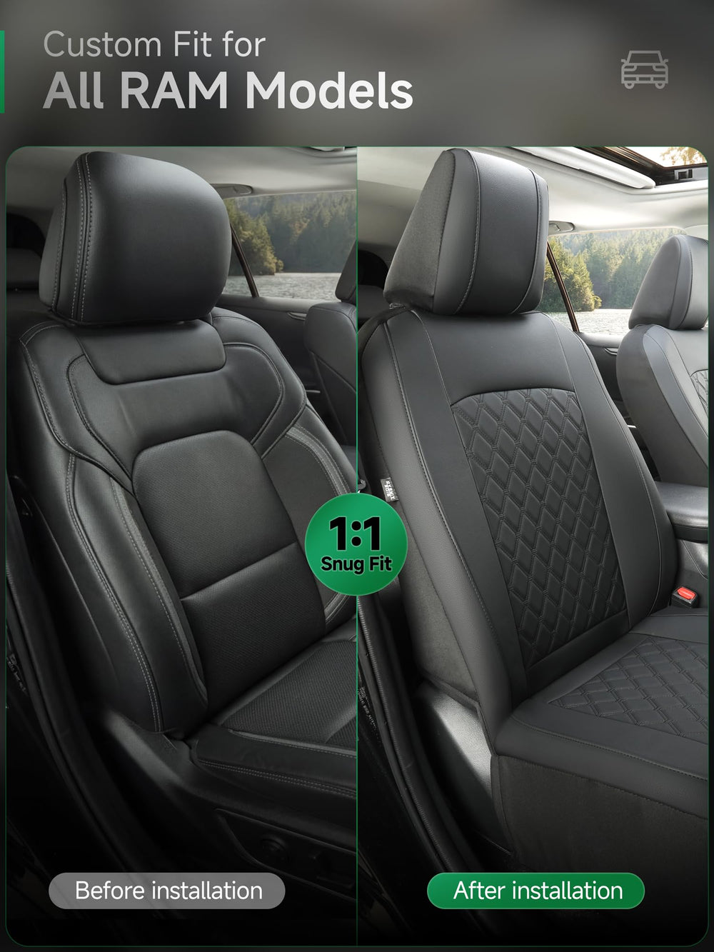 GIANT PANDA thick foam padding with diamond-quilted faux leather for comfort.