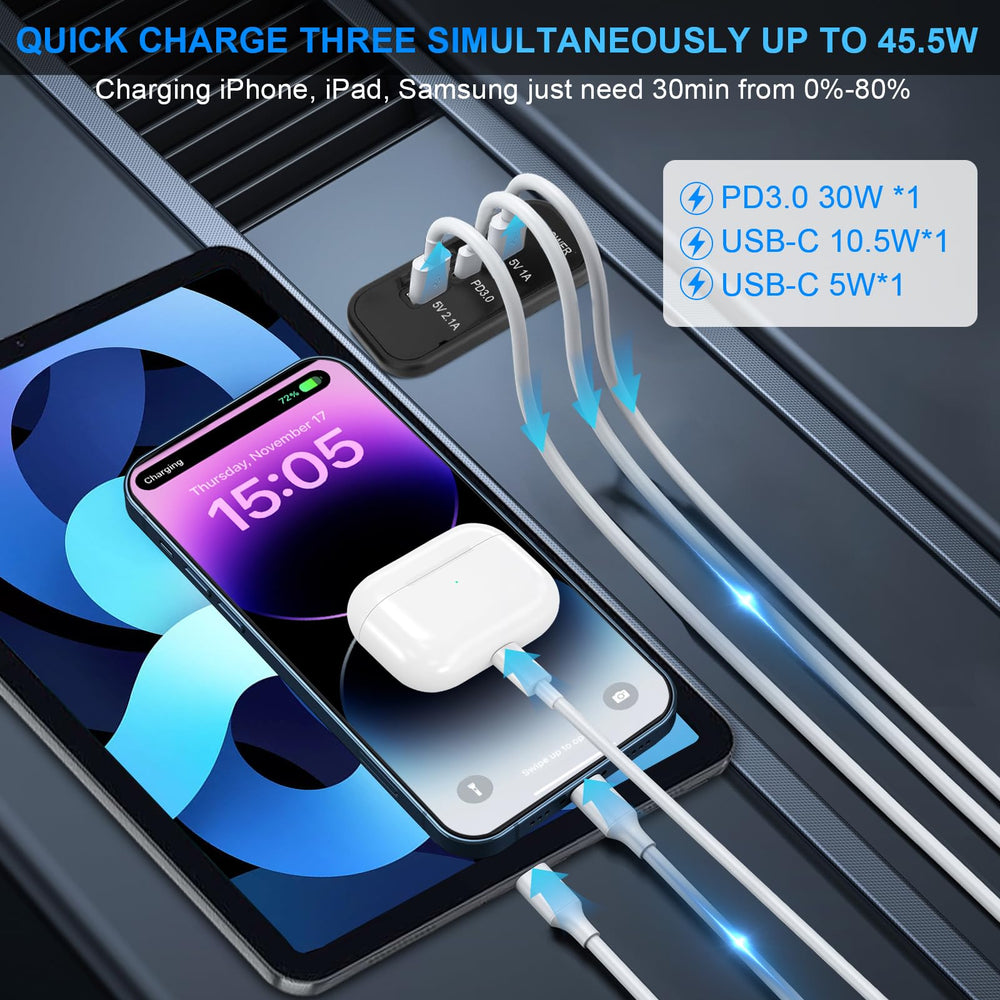 Gibbab 30W PD3.0 USB-C port powers devices quickly.