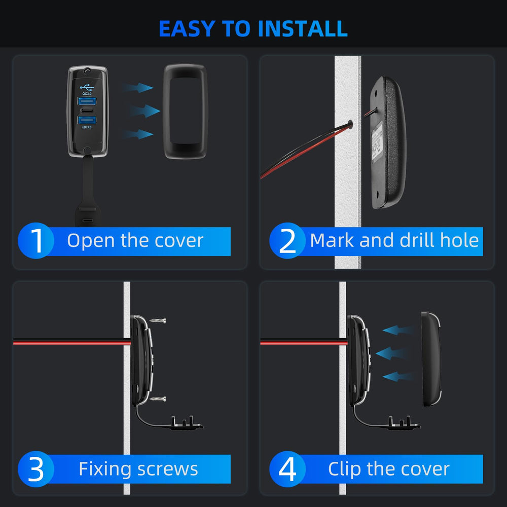 Gibbab dust and water protection lid keeps ports safe.