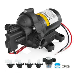Gidrox 12V RV water pump in box ready for installation.