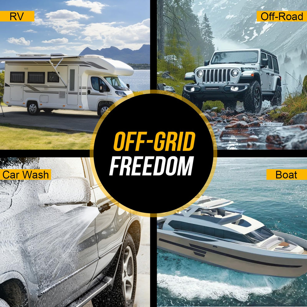 Gidrox RV water system in use on a boat or camper.