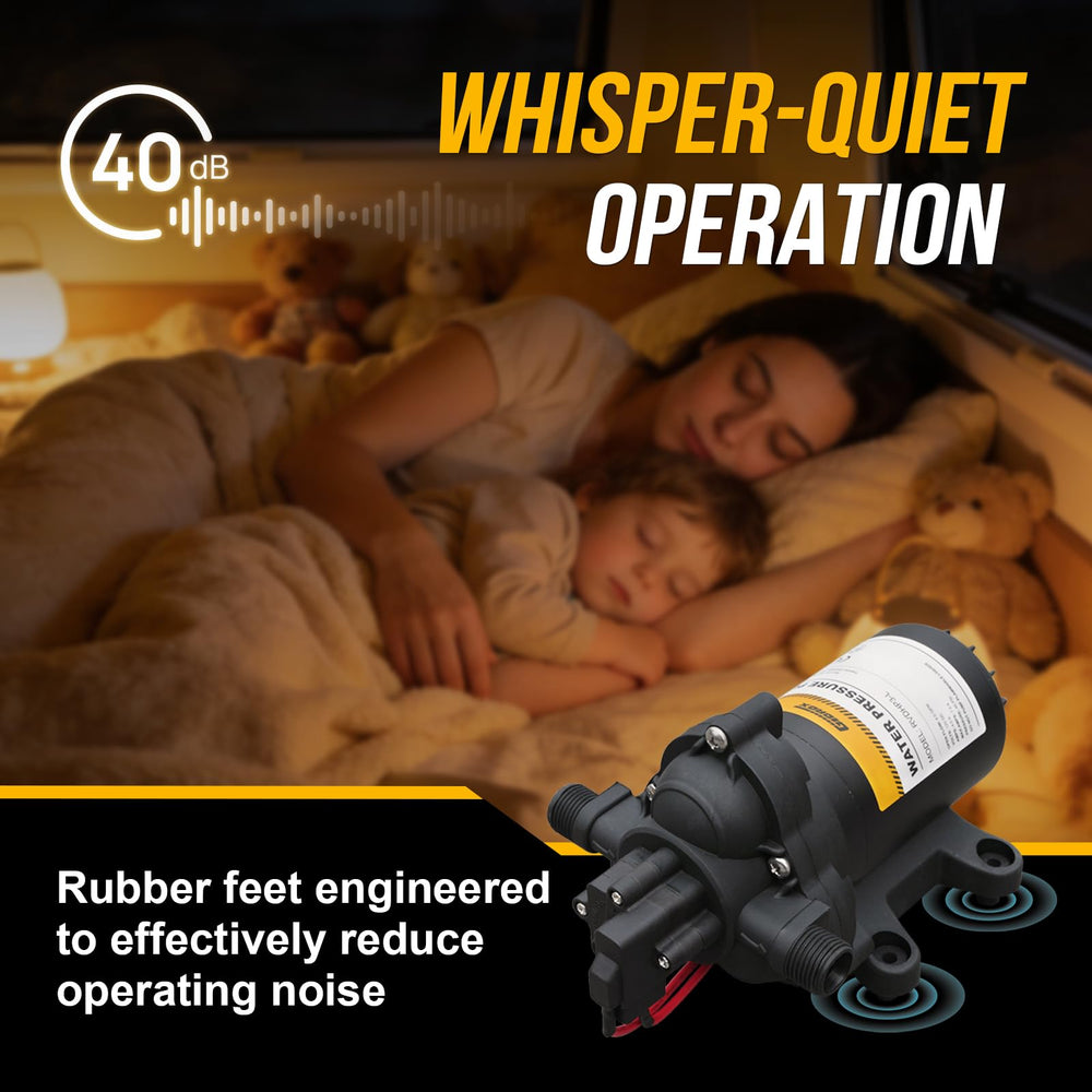 Gidrox vortex noise reduction and rubber base dampen sound.