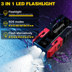 Gillaway 001B jump starter SOS mode for emergencies