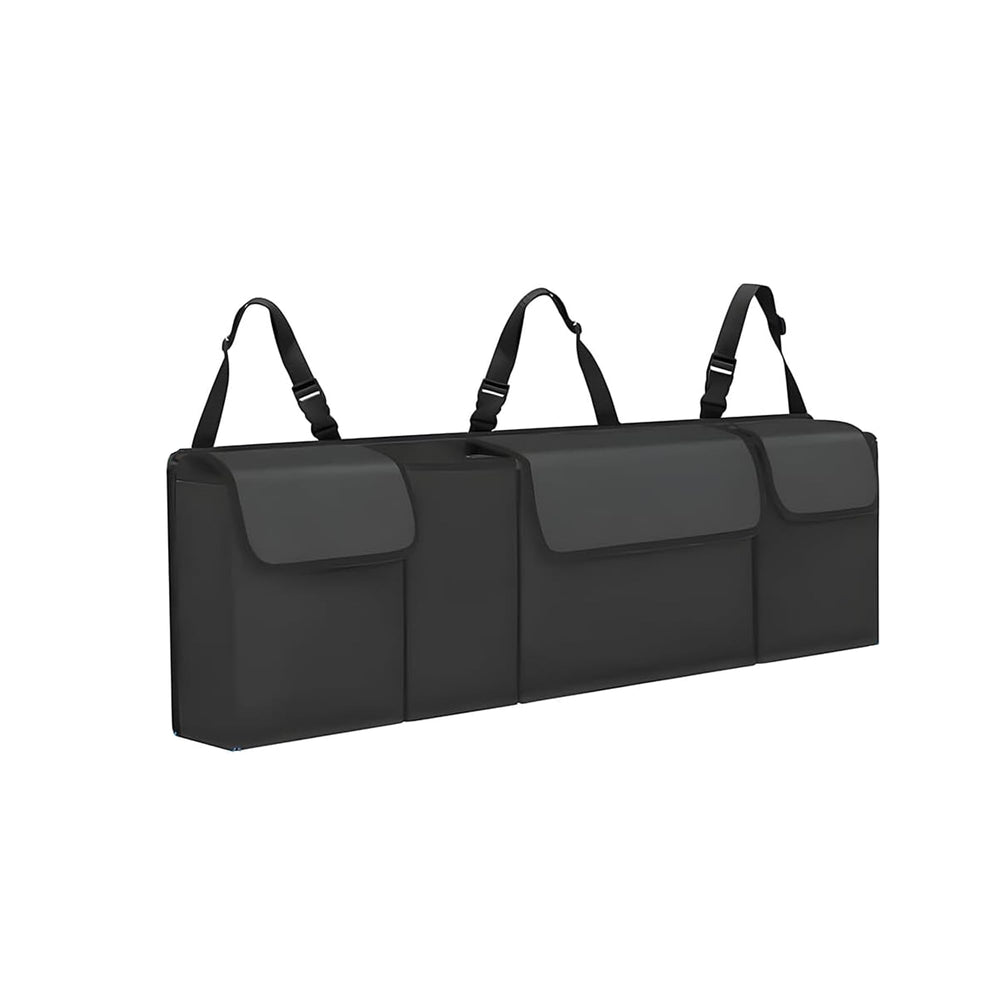 Gilovc Car Trunk Organizer hanging strap secures accessories for quick reach.