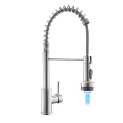 GIMILI kitchen faucet LED light stream indicating temperature during use