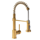 GIMILI pull-down brushed-gold kitchen faucet shown with versatile spray for multitasking.