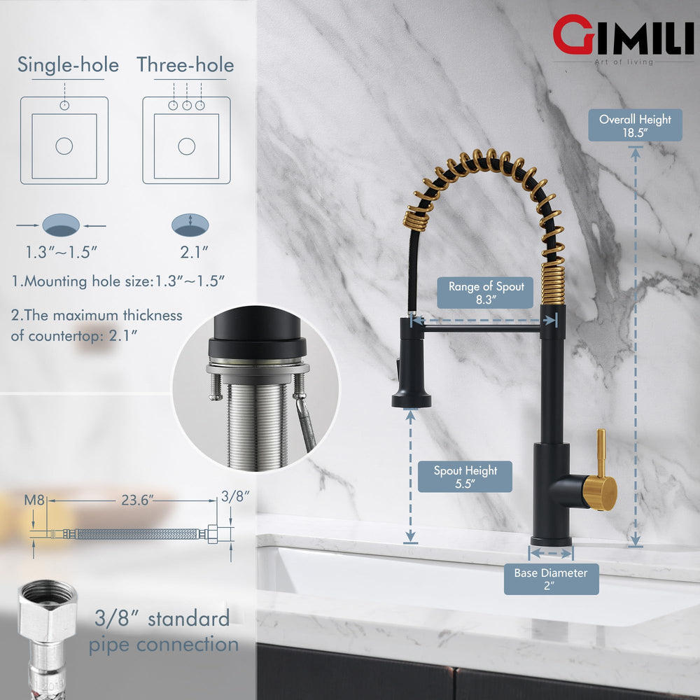 GIMILI stainless steel faucet in stream mode for quick pot filling and time savings.