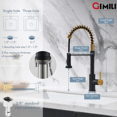 GIMILI stainless steel faucet in stream mode for quick pot filling and time savings.