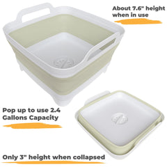GIMWA dish tub collapses to save space and still holds dishes.