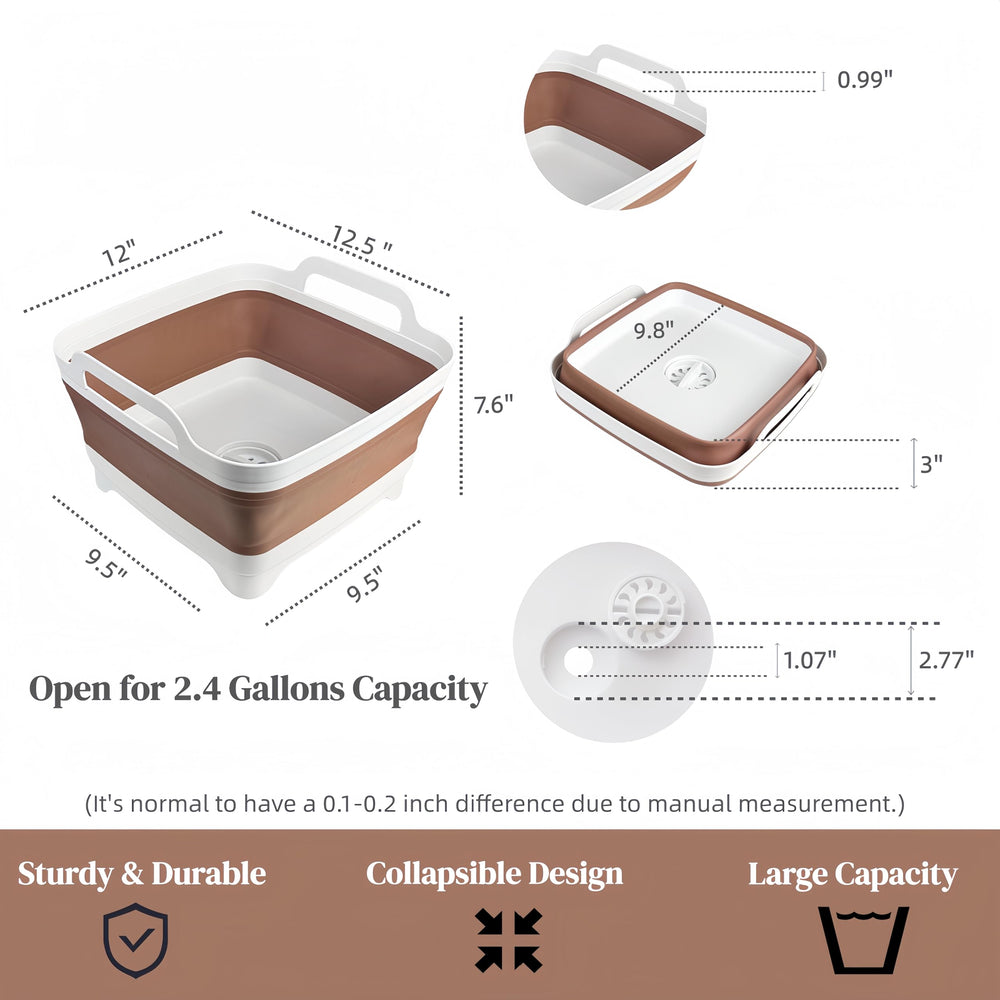 GIMWA collapsible wash basin folded flat for compact storage after trips.