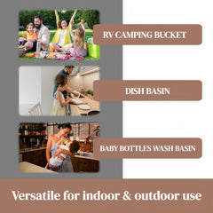 GIMWA collapsible wash basin multipurpose for camping, RVs, and home.