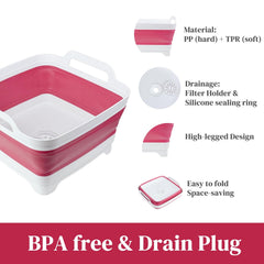 GIMWA space-saving dish tub; folds flat for tidy kitchen storage.