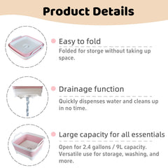 GIMWA space-saving tub folds flat for tidy storage