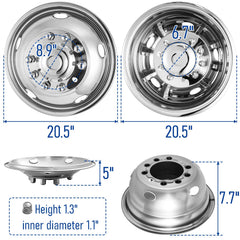 GINDAOLULU 19.5-inch rear wheel simulator with polished surface for durability.