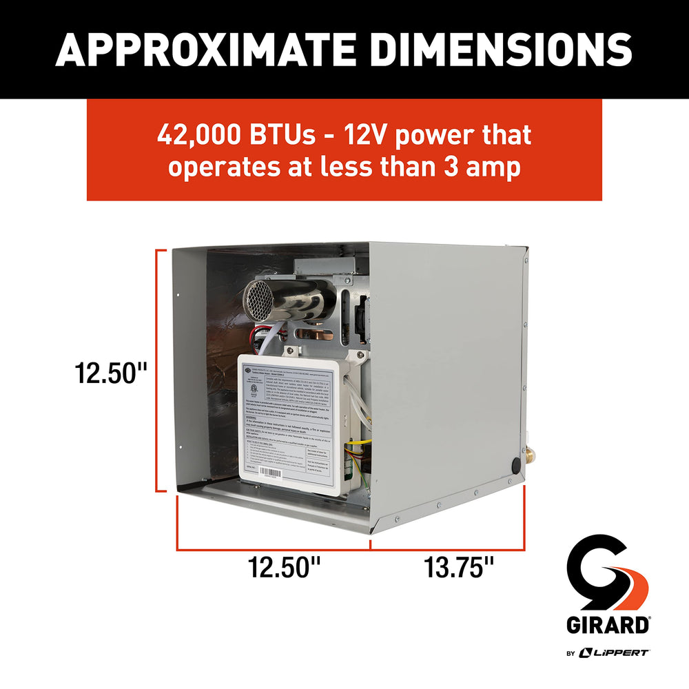 Girard tankless RV water heater digital control panel for precise temperature control.
