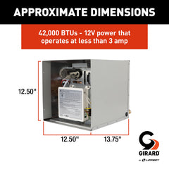 Girard tankless RV water heater digital control panel for precise temperature control.